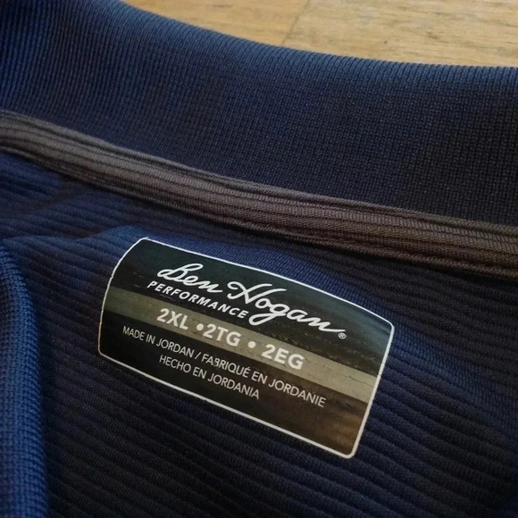 Ben Hogan Performance Polo Short Sleeved Shirt Navy Blue Size 2XL - Picture 5 of 6